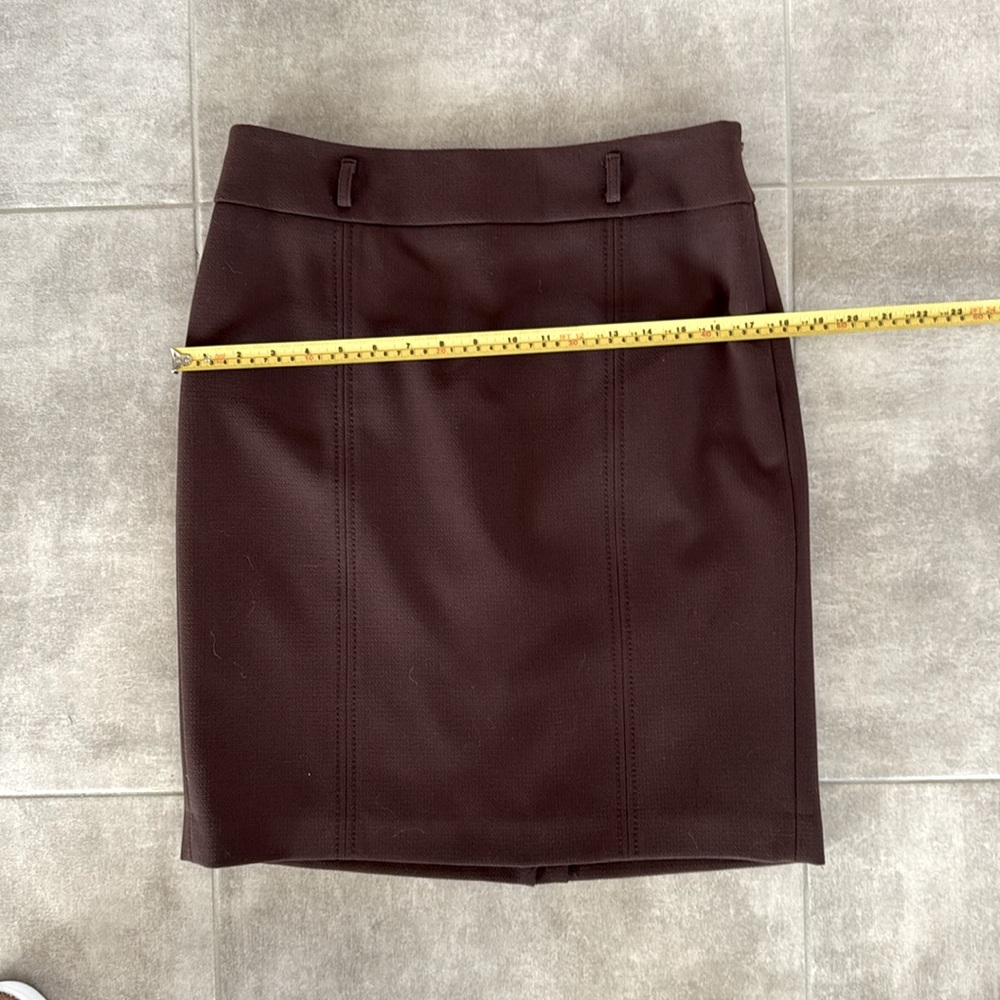 NWT LOFT Chocolate Brown Lined Pencil Skirt w/ Side Zipper & Belt Loops - Size 6 - Picture 12 of 12